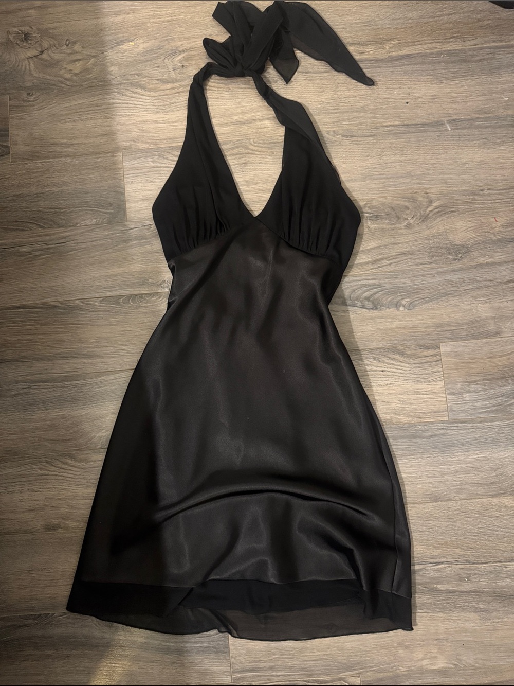 le chateau Tie Halter Mini Dress